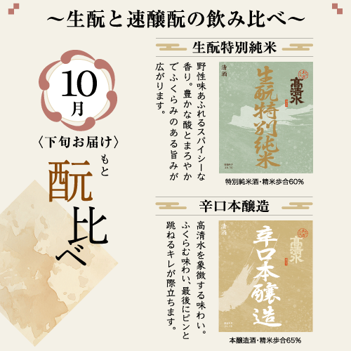 高清水頒布会「和の酒倶楽部」(10月から12月まで 計3回)